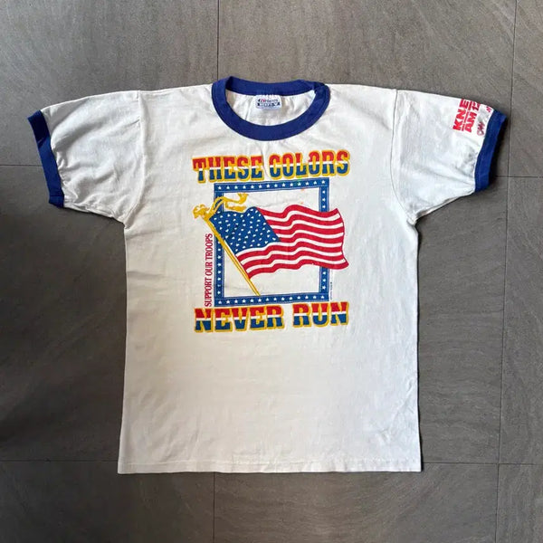 [BUNJANG] 1990s USA Made Vintage Ringer Short Sleeve T-Shirt / 90년대 미국 생산 빈티지 링거 반팔 티셔츠