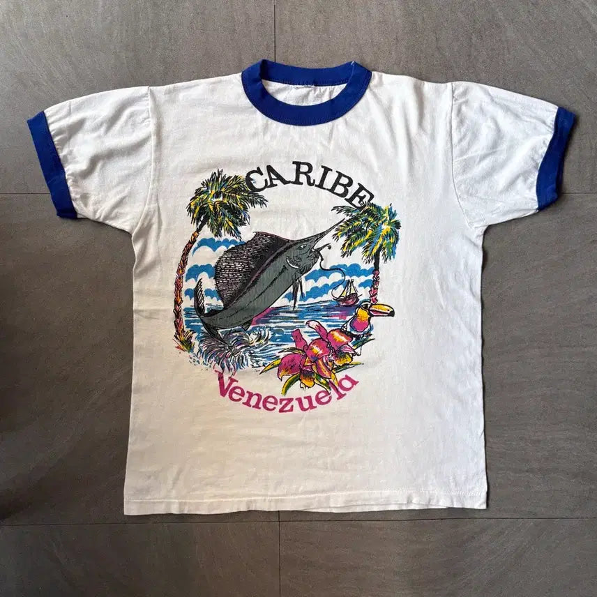 [BUNJANG] 1990s Vintage Ringer Short Sleeve T-Shirt / 90년대 생산 빈티지 링거 반팔 티셔츠