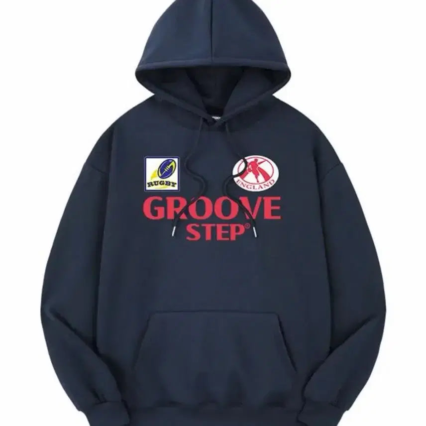 [BUNJANG] Groove Step Rugby Oversized Hoodie Navy / (옷장정리) 그루브스텝 럭비 오버핏 후드