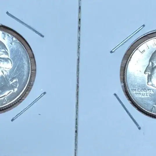 [BUNJANG] 1964 P&D Washington Quarter Silver Coins (2 Uncirculated) / 1964년 P&D워싱턴 쿼터 은화 2점 (완전미사용)