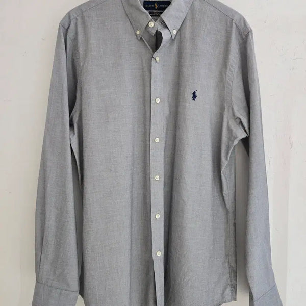 [BUNJANG] Polo Ralph Lauren Slim Fit Cotton Shirt Light Grey / 폴로 랄프 로렌 슬림핏 코튼 셔츠