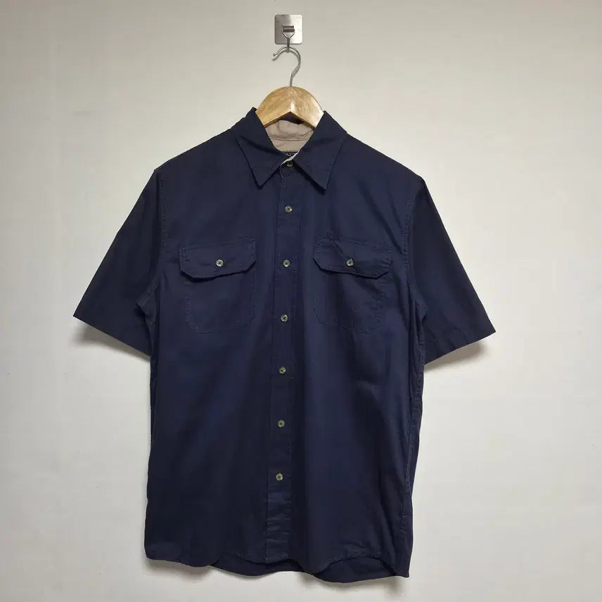 [BUNJANG] Wrangler Two Pocket Navy Work Shirt / 랭글러Wrangler 투포켓 네이비 워크셔츠 S - S491