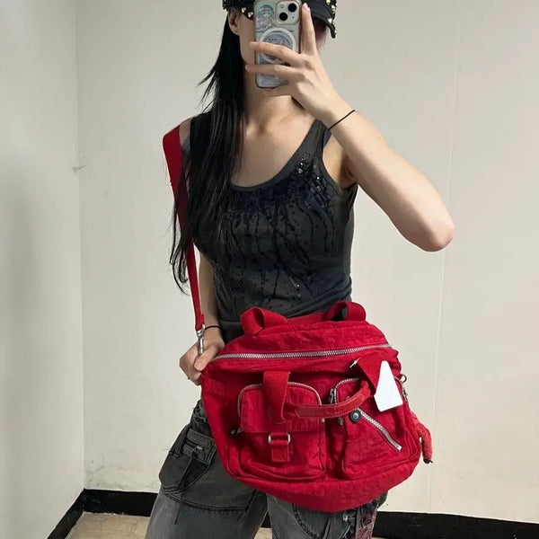 [BUNJANG] Kipling Red Crossbody Bag / 키플링 레드 크로스백