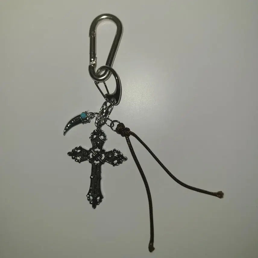 [BUNJANG] Bohemian Ethnic Cross Dagger Carabiner Keyring / [새상품] 보헤미안 에스닉 십자가 칼 카라비너 키링 키체인 열쇠고리