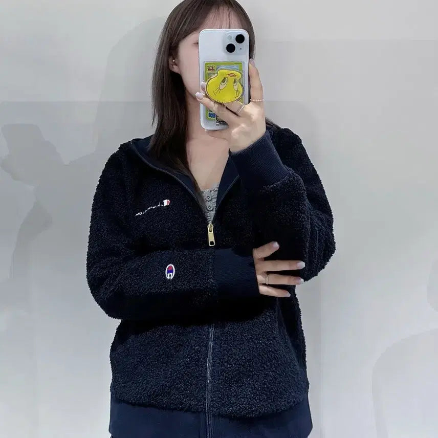 [BUNJANG] Champion Spell Logo Two-Way Hooded Fleece / 챔피언 스펠로고 투웨이 후드 플리스