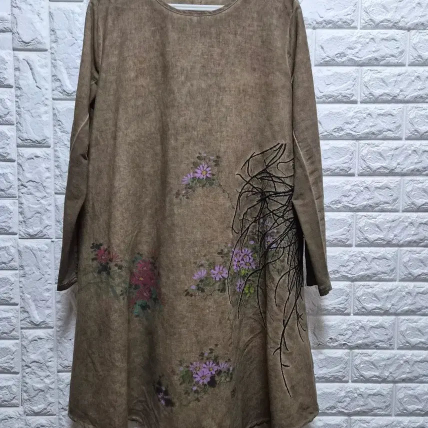 [BUNJANG] 100% Cotton Watercolor Floral Pattern Dress / 고퀄 면100 수채화 플라워 패턴원피스
