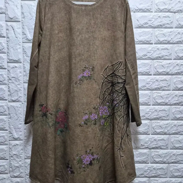 [BUNJANG] 100% Cotton Watercolor Floral Pattern Dress / 고퀄 면100 수채화 플라워 패턴원피스
