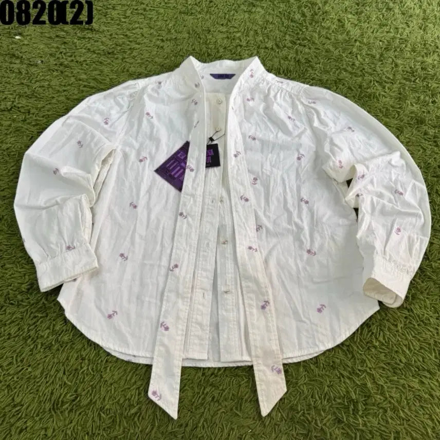 [BUNJANG] Anna Sui White Floral Embroidery Shirt / 안나수이 셔츠 화이트 꽃 자수
