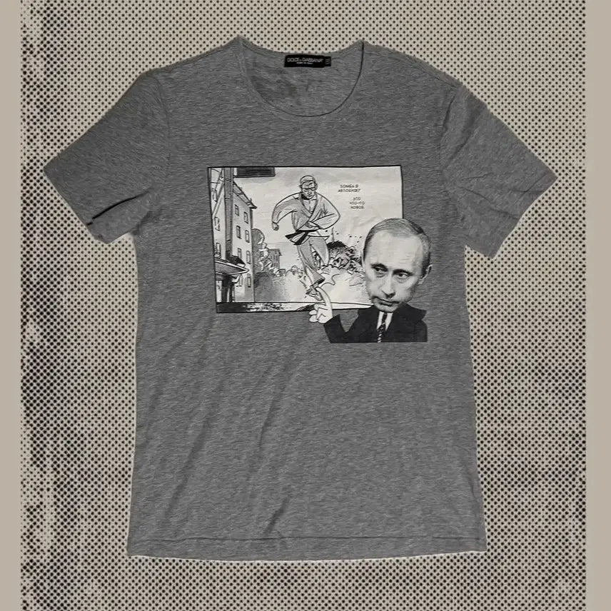 [BUNJANG] Dolce & Gabbana Putin Graphic Printing Short Sleeve T-Shirt / 돌체앤가바나 푸틴 그래픽 프린팅 반팔 티셔츠