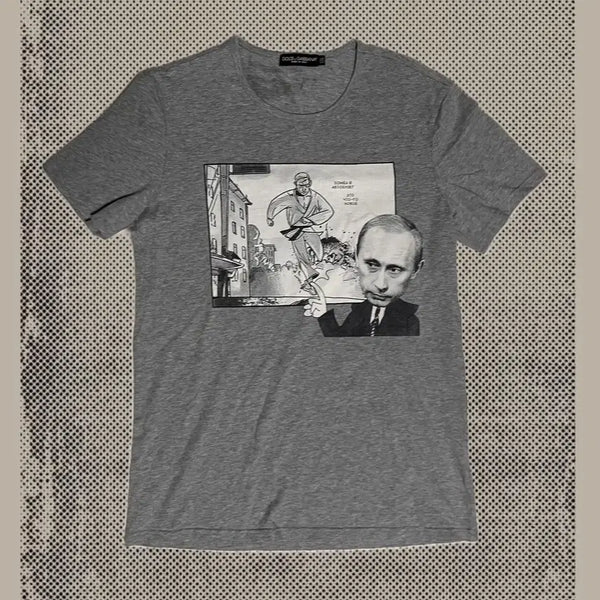 [BUNJANG] Dolce & Gabbana Putin Graphic Printing Short Sleeve T-Shirt / 돌체앤가바나 푸틴 그래픽 프린팅 반팔 티셔츠