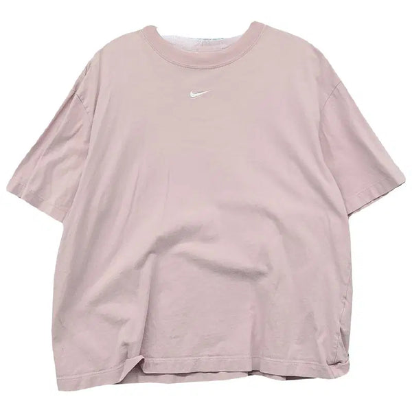 [BUNJANG] Nike Light Pink Center Logo Short Sleeve T-Shirt - Medium / 나이키 라이트 핑크 센터 로고 반팔티 M