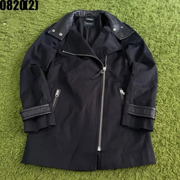 [BUNJANG] Mackage Leather Combination Rider Jacket Black / Mackage 가죽 배색 라이더 자켓 블랙