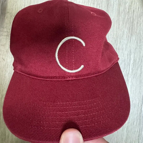 [BUNJANG] Tef Stores Burgundy 'C' Embroidered Logo Baseball Cap / 테프스토어즈 볼캡 팝니다 사이즈L 피팅 5분만 했어요