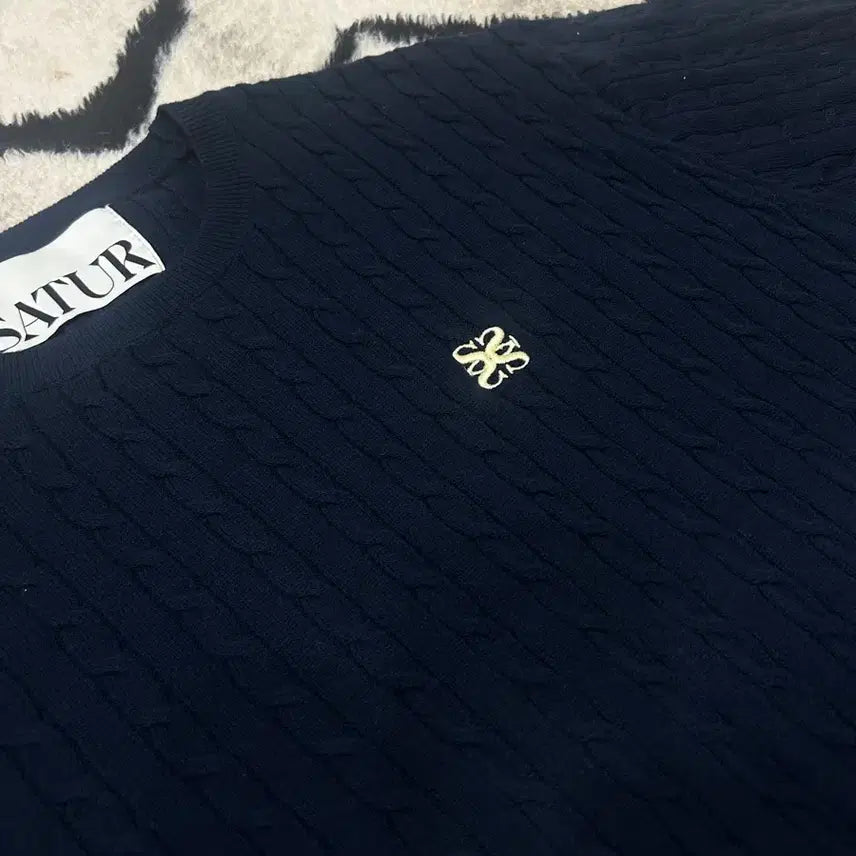 [BUNJANG] Setter Dublin Short Sleeve Cable Knit Navy XL / [XL]세터 더블린 반팔 케이블 언발란스 니트/네이비