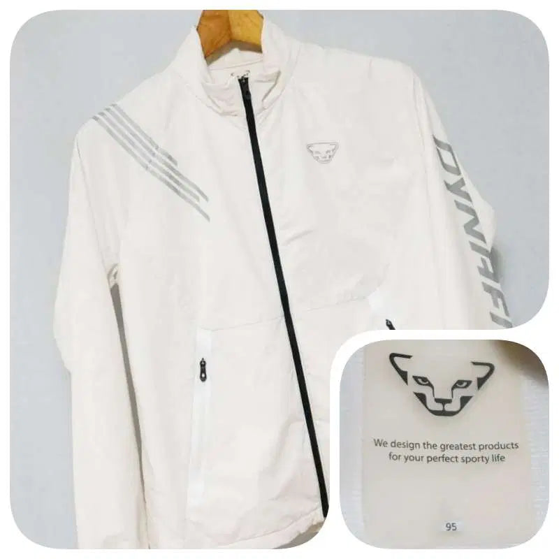 [BUNJANG] Dynafit White Big Logo Windbreaker Jumper Women's 95 / 다이나핏 화이트 빅로고 바람막이 점퍼 여성95