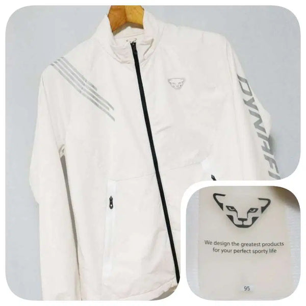 [BUNJANG] Dynafit White Big Logo Windbreaker Jumper Women's 95 / 다이나핏 화이트 빅로고 바람막이 점퍼 여성95