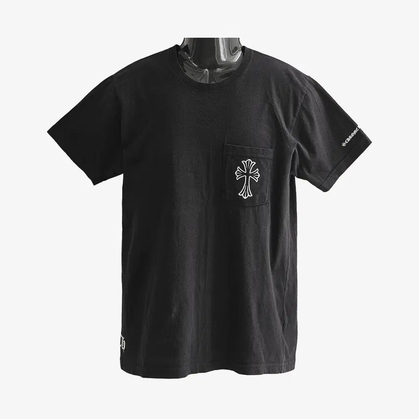 [BUNJANG] Chrome Hearts CH Embroidered Pocket T-Shirt Black M / 크롬하츠 CH 자수 포켓 반팔 티셔츠 M 사이즈 블랙 S5MK9K55