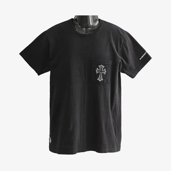 [BUNJANG] Chrome Hearts CH Embroidered Pocket T-Shirt Black M / 크롬하츠 CH 자수 포켓 반팔 티셔츠 M 사이즈 블랙 S5MK9K55
