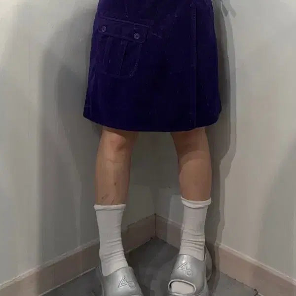 [BUNJANG] Columbia Corduroy Skirt Purple / M 컬럼비아 코듀로이 스커트 퍼플