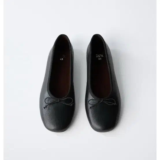 [BUNJANG] Zara Leather Ribbon Ballet Flats - Size 39 / 자라 리본 레더 플랫 슈즈 39사이즈