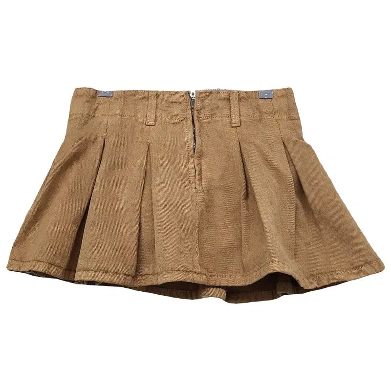 [BUNJANG] Zara Camel Vintage Denim Skirt / 자라 카멜 빈티지 데님 스커트 EUR XS USA XS MEX 24