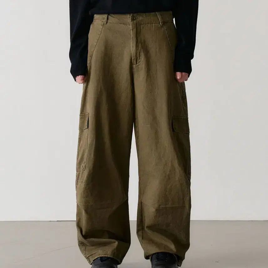 [BUNJANG] NOUN Washed Cargo Pants Khaki / (2) 노운 워시드 카고 팬츠 카키