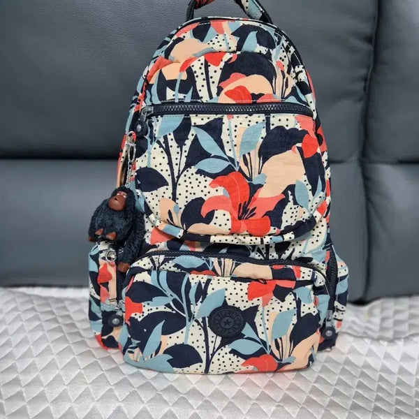 [BUNJANG] Kipling Flower Backpack / 키를링  프라워  백팩