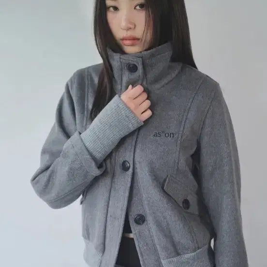 [BUNJANG] AZZON Grey Wool Jacket / 애즈온 그레이 울 자켓