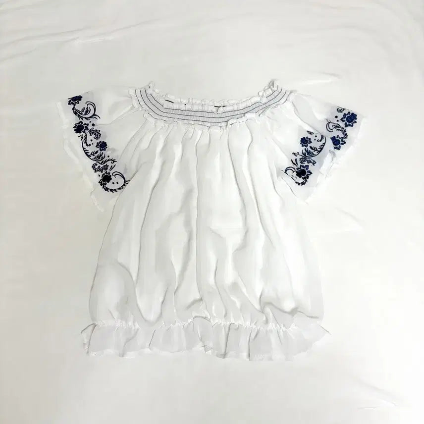 [BUNJANG] Japanese Vintage Mori Girl Embroidered Blouse / 일본빈티지 스즈코 모리걸 자수 블라우스
