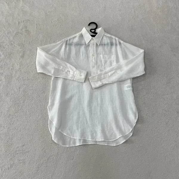 [BUNJANG] Polo Ralph Lauren Women's Linen Half Sleeve Shirt White Size 4 / 폴로 여성 린넨 하프 긴팔셔츠 4 화이트