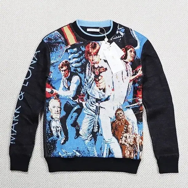 [BUNJANG] Mark &ロナ Women's Golf Long Sleeve Knit Acrylic Wool Blend Star Wars Design / (새옷,정품) 마크앤로나 여성 골프 긴팔니트