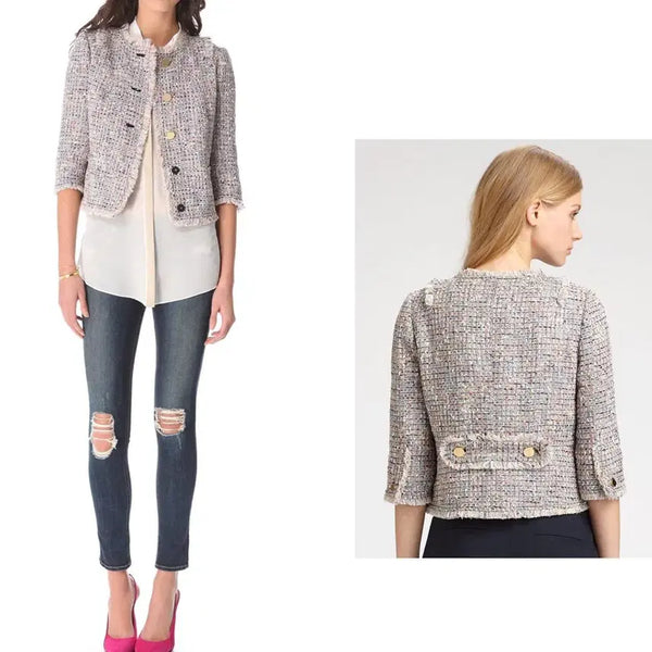 [BUNJANG] Tory Burch Emma Cropped Tweed Jacket / 토리버치 엠마 크롭 트위드 자켓 55