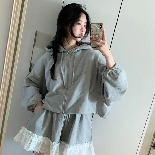 [BUNJANG] Bicini Punching Juri Shorts (Gray) / [새상품] 바이씨니 제작 펀칭쭈리반바지(그레이)