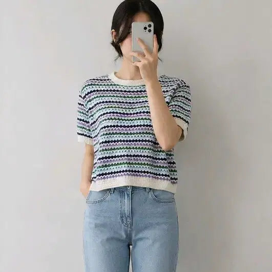 [BUNJANG] 8seconds Stripe Knit Sweater (Women's) / 에잇세컨즈)스트라이프 여성 니트 스웨터 55