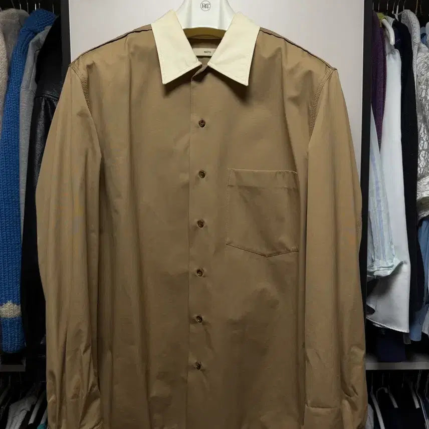 [BUNJANG] Recto Color-Block Collar Shirt L / 렉토 배색칼라 셔츠 L