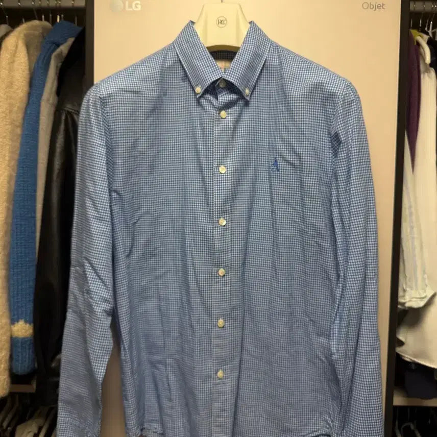 [BUNJANG] Beanpole Check Shirt Blue / 빈폴 체크셔츠 블루