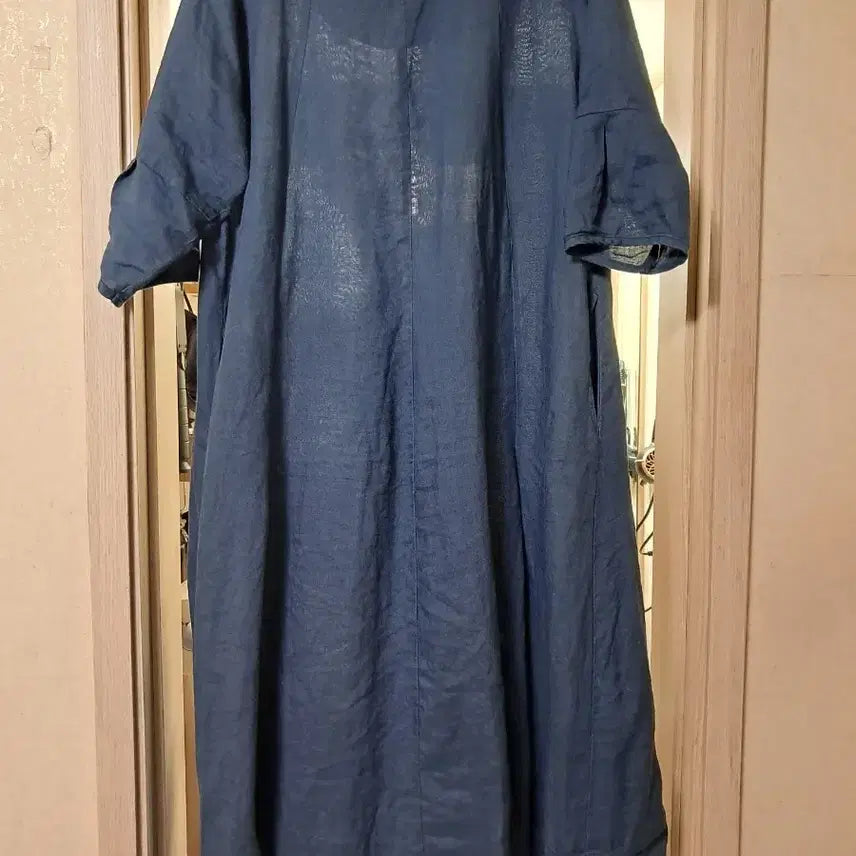 [BUNJANG] Blue Linen Midi Dress / 청색 린넨 원피스