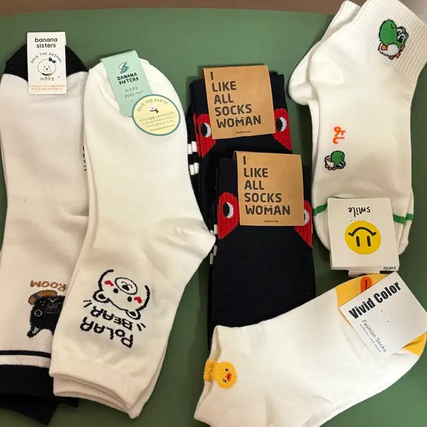 [BUNJANG] Assorted Character Socks 6-Pair Bundle / 새양말 6개 일괄판매