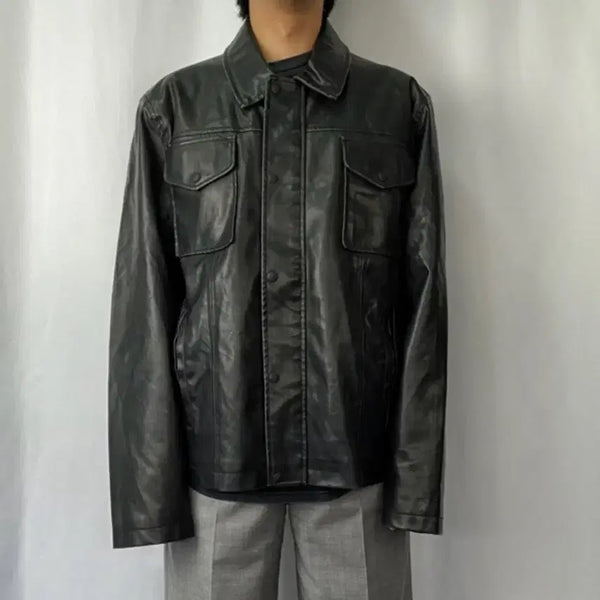 [BUNJANG] Levi's Leather Shirt Jacket / [L] 리바이스 레더 셔츠 자켓