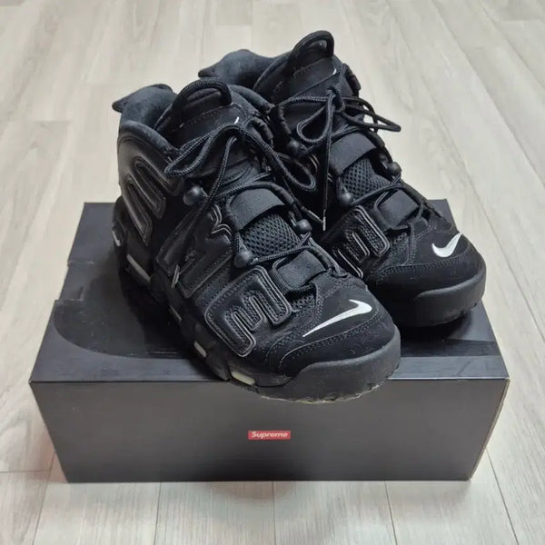 [BUNJANG] Supreme Nike Air More Uptempo "Black" US 8 / SUPREME 슈프림 업템포 블랙 260mm US8 (바닥 슈구)