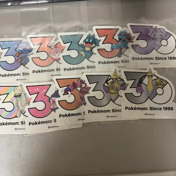 [BUNJANG] Pokemon 30th Anniversary Logo Sticker Set: Mureungdowon, Espurr, Riolu / 포켓몬스터 30주년 로고 스티커 무릉도원 냐스퍼 리오르