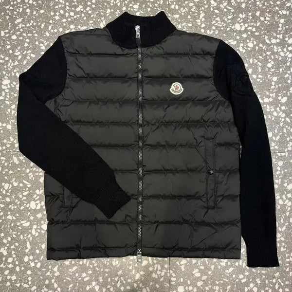 [BUNJANG] Moncler Down Knit Zip-Up Cardigan Black / 몽클레어 다운 니트 가디건 코튼 집업 가디건 블랙