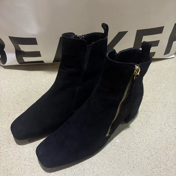 [BUNJANG] Celebshop Edition Suede Ankle Boots Black / 셀렙샵에디션 스웨이드 앵클부츠 블랙