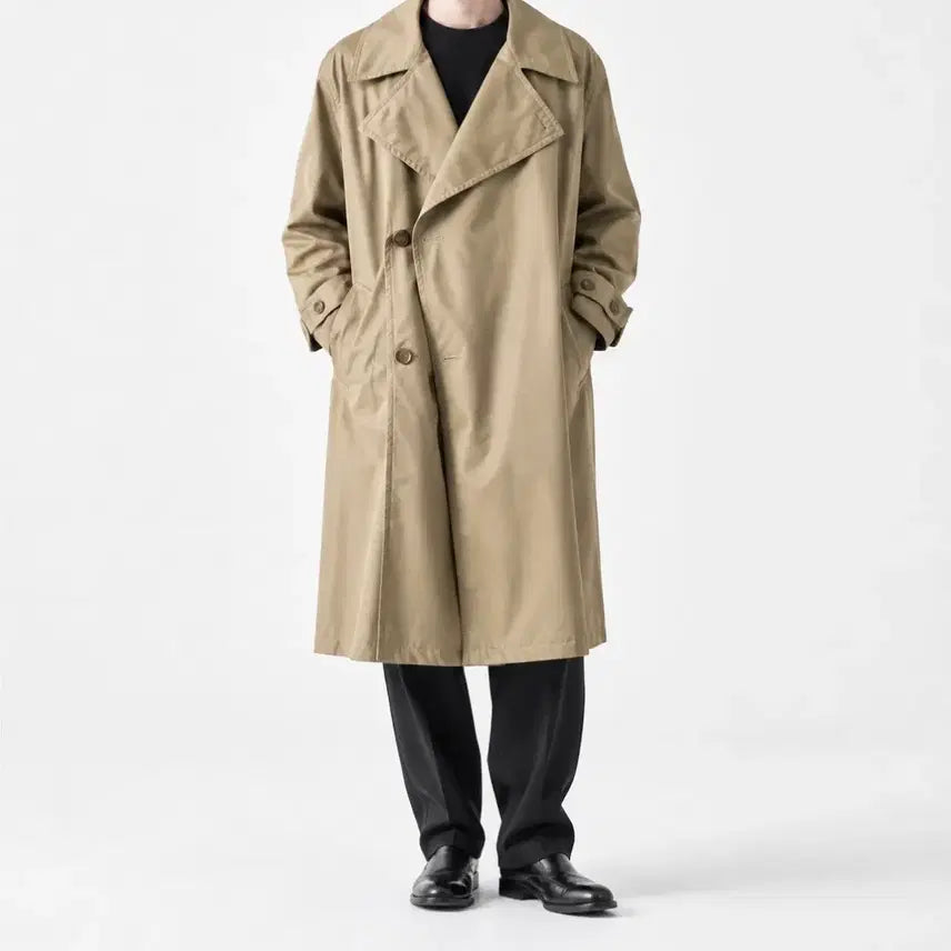 [BUNJANG] System Men's Oversized Long Trench Coat Beige / (새상품)시스템 남성 오버핏롱 트렌치코트(정가 820,000)