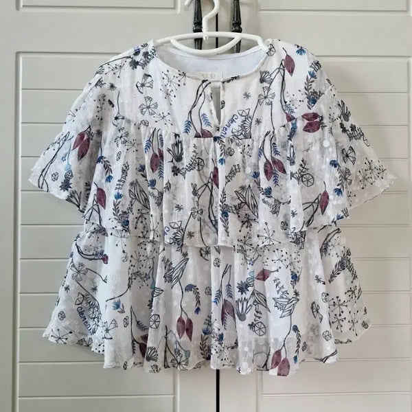 [BUNJANG] SJSJ Chiffon Blouse with Ruffle Detail / 상태좋음) SJSJ 블라우스 듀엘온앤온보브에고이스트미샤지컷시슬리럭키슈에뜨오즈세컨시스템헤지스쥬크