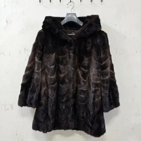 [BUNJANG] SI Mink Hooded Coat / SI 밍크 후드 코트 66