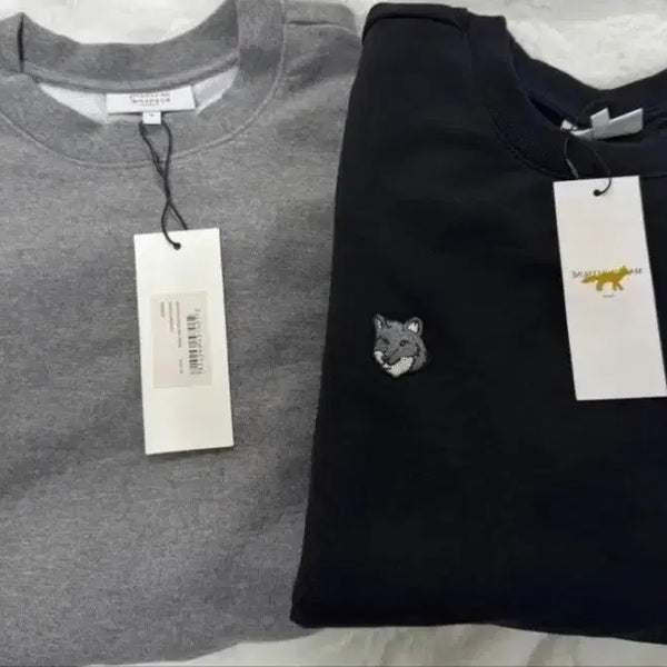 [BUNJANG] Maison Kitsuné Crewneck Sweatshirt - Grey/Black / 메종키츠네 맨투맨 그레이/블랙