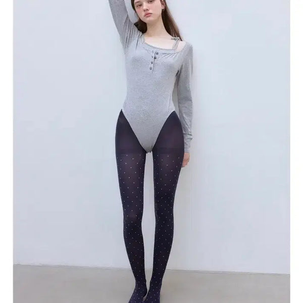 [BUNJANG] Theohyou Body Suit Layered Set (Grey) / 더오유 바디수트 레이어드 세트 그레이 새상품