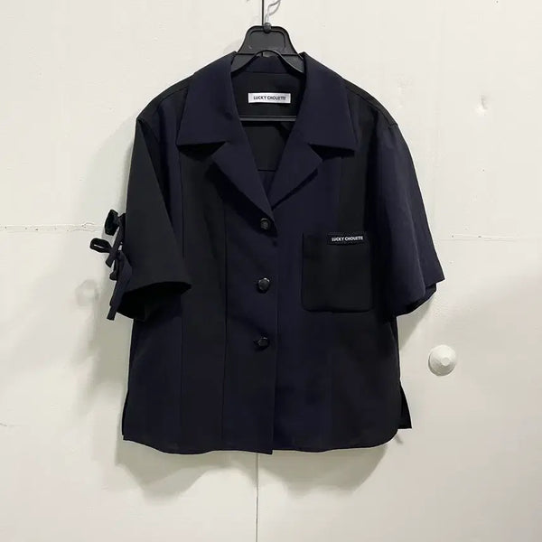 [BUNJANG] Lucky Chouette 22SS Short Sleeve Jacket / 22ss 럭키슈에뜨 반팔 자켓 36