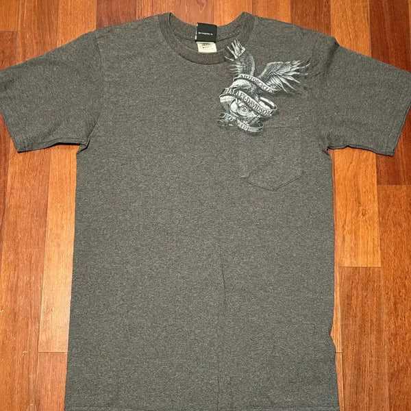 [BUNJANG] Harley-Davidson Eagle Graphic T-Shirt Grey / 할리데이비슨 독수리 문양 반팔 티셔츠 그레이